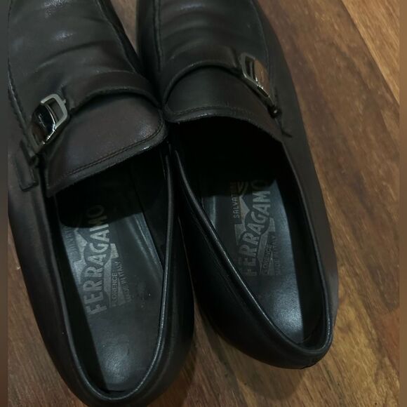 Salvatore Ferragamo Men's Black Leather Loafers size 9.5 - Picture 7 of 11